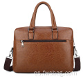 Al por mayor y personalizar la bolsa de laptop Fashion Business PU Leather Methort